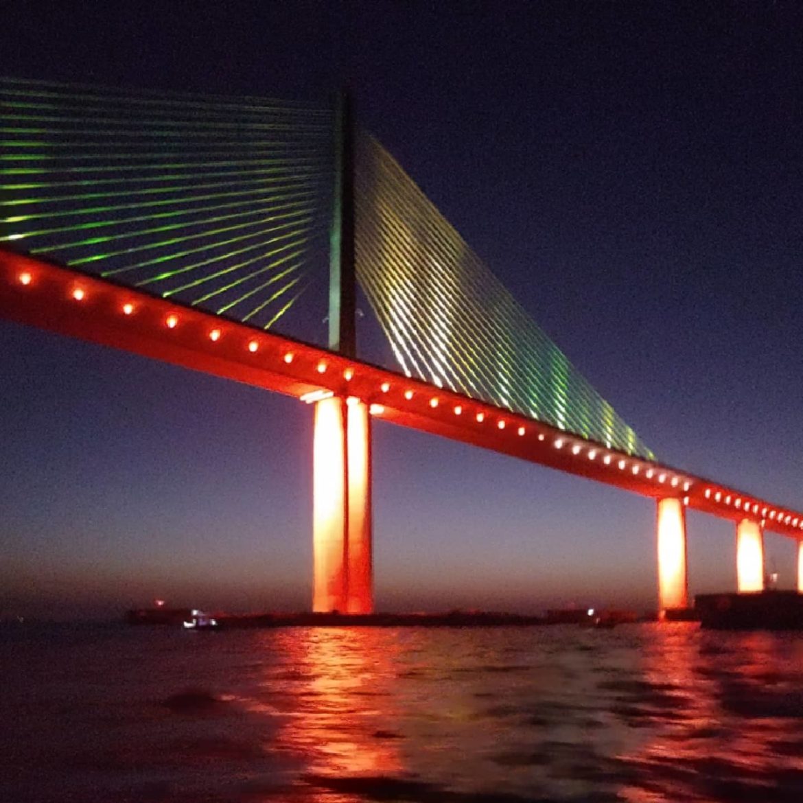 The Sunshine SKYWAY Bridge at Night